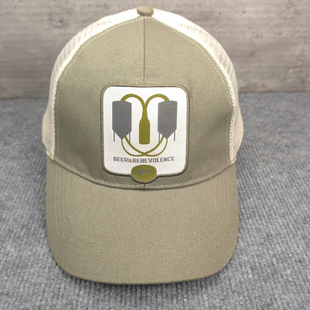 Dogfish Head Hat Cap Mens Snap Back Green Cream Beer & Benevolence Brewery Hat